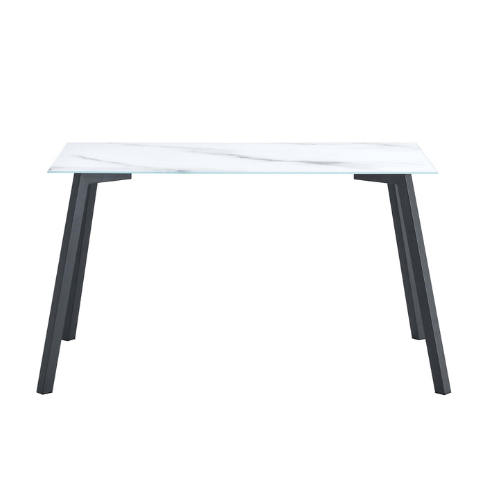 Table à manger MIRAGE en verre marbre blanc - image 3