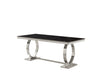 TABLE REPAS OMEGA CHROME MARBRE NOIR 180x90cm - image 1