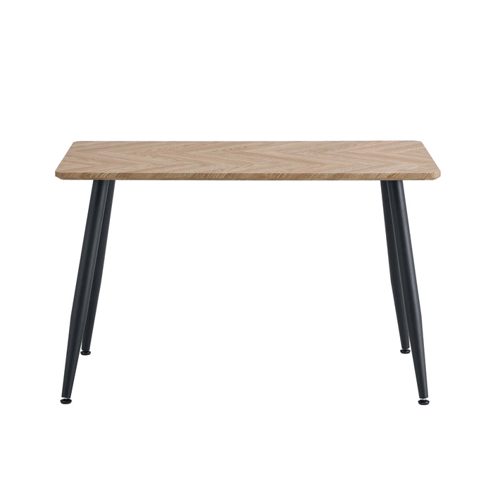 Table à manger style industriel en bois AMMO métal noir - image 2
