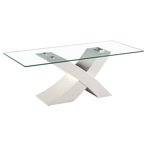 TABLE REPAS BLANC LAQUÉ EN X 150x90x75 cm