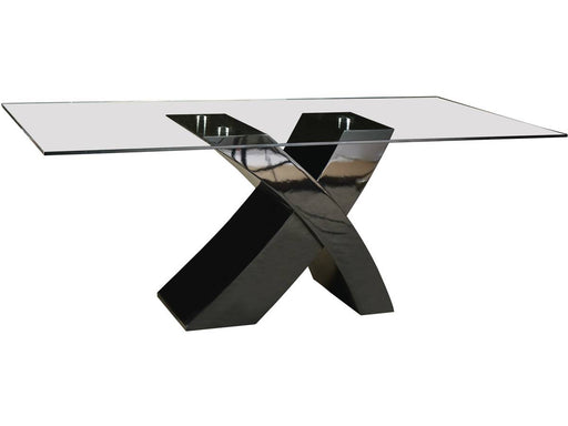 TABLE REPAS NOIR LAQUÉ en X 150x90x75 cm