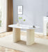 TABLE A MANGER ROXY PIED BEIGE CERAMIQUE MARBRE BLANC 180x90cm - image 5