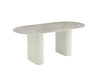 TABLE A MANGER ROXY PIED METAL BEIGE PLATEAU CERAMIQUE SHAKESPEARE GRIS 180x90x75cm - image 2
