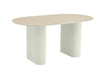 TABLE A MANGER ROXY PIED BEIGE CERAMIQUE TRAVERTIN MAT 160X90CM