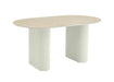 TABLE A MANGER ROXY PIED BEIGE PLATEAU CERAMIQUE TRAVERTIN MAT 160 - image 2