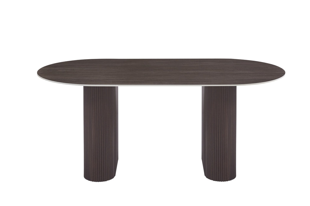 TABLE A MANGER ROXY PIED NOYER PLATEAU CERAMIQUE NOYER 180CM