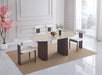 TABLE A MANGER ROXY PIED EFFET NOYER PLATEAU CERAMIQUE TRAVERTIN BRILLANT 160x90x75cm - image 4