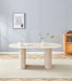 TABLE A MANGER ROXY PIED EFFET TRAVERTIN CERAMIQUE TRAVERTIN MAT 180x90cm - image 1