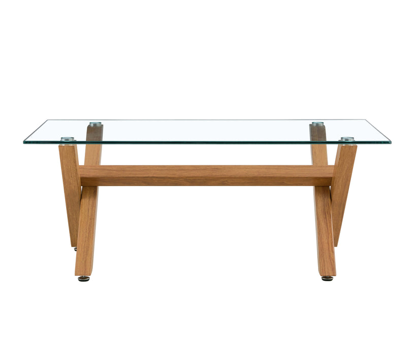 Table à manger IXE en bois XXL plateau transparent 180 cm - image 3
