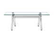 Table à manger IXE chrome plateau en verre trempé 150 cm