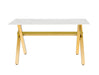 Table à manger IXE gold XXL plateau marbre blanc 180 cm - image 2
