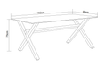 Table à manger IXE chrome plateau en verre trempé 150 cm