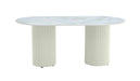 TABLE A MANGER KEYSHA BEIGE CERAMIQUE MOKA 180x90cm - image 1
