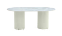 TABLE A MANGER KEYSHA BEIGE CERAMIQUE MOKA 180x90cm