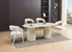 TABLE A MANGER KEYSHA PIED METAL BEIGE PLATEAU CERAMIQUE SHAKESPEARE GRIS180cm - image 5
