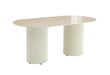 TABLE A MANGER KEYSHA BEIGE CERAMIQUE TRAVERTIN BRILLANT 160x90cm - image 2