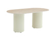TABLE A MANGER KEYSHA BEIGE CERAMIQUE TRAVERTIN 180x90cm