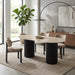 TABLE A MANGER KEYSHA PIED METAL NOIR CERAMIQUE TRAVERTIN BRILLANT 180cm - image 4