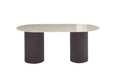 TABLE A MANGER KEYSHA PIED NOYER PLATEAU CERAMIQUE TRAVERTIN BRILLANT 180CM - image 1