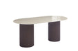 TABLE A MANGER KEYSHA PIED NOYER PLATEAU CERAMIQUE TRAVERTIN BRILLANT 160cm - image 2