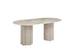 TABLE A MANGER KEYSHA PIED EFFET TRAVERTIN CERAMIQUE SHAKESPEARE GRIS 180cm - image 2