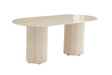 TABLE A MANGER KEYSHA PIED TRAVERTIN PLATEAU CERAMIQUE TRAVERTIN BRILLANT 160CM - image 2