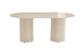 TABLE A MANGER KEYSHA TRAVERTIN CERAMIQUE TRAVERTIN BRILLANT 180x90cm - image 1
