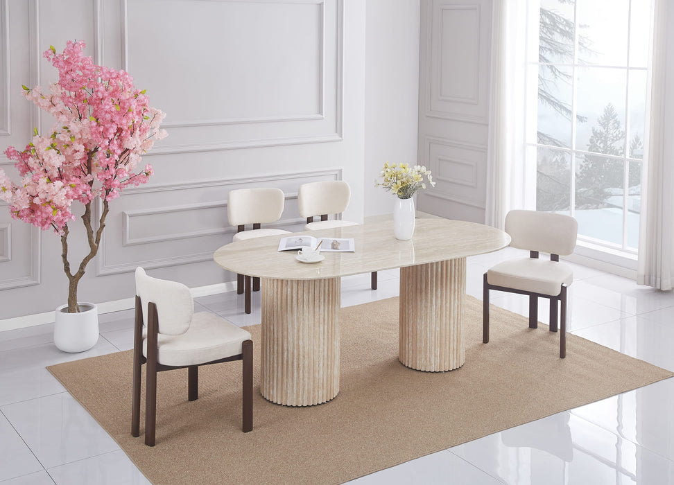 TABLE A MANGER KEYSHA TRAVERTIN CERAMIQUE TRAVERTIN BRILLANT 180x90cm - image 4