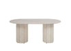 TABLE A MANGER KEYSHA PIED TRAVERTIN PLATEAU CERAMIQUE TRAVERTIN BRILLANT 160CM