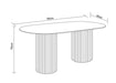 TABLE A MANGER KEYSHA PIED TRAVERTIN PLATEAU CERAMIQUE TRAVERTIN BRILLANT 160CM