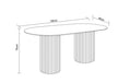 TABLE A MANGER KEYSHA PIED METAL BEIGE PLATEAU CERAMIQUE SHAKESPEARE GRIS180cm - image 4