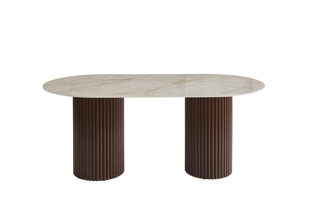 TABLE A MANGER KEYSHA PIED NOYER PLATEAU CERAMIQUE SHAKESPEARE GRIS
160cm - image 1