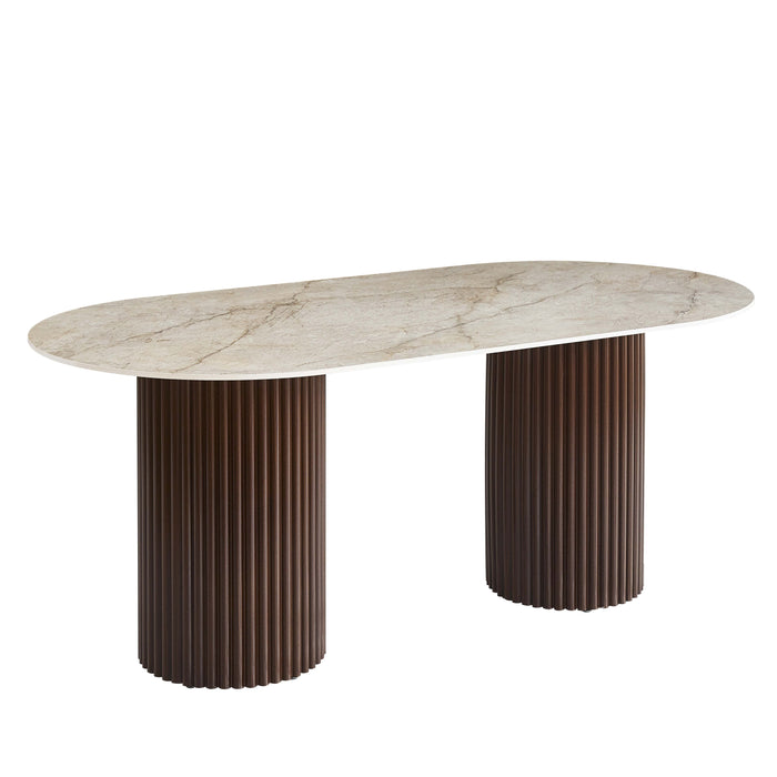 TABLE A MANGER KEYSHA PIED NOYER PLATEAU CERAMIQUE SHAKESPEARE GRIS
160cm - image 2