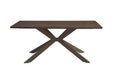 TABLE A MANGER XAVIER PLATEAU MDF EFFET BOIS NOYER PIED METAL EFFET NOYER 180X90X75cm - image 1
