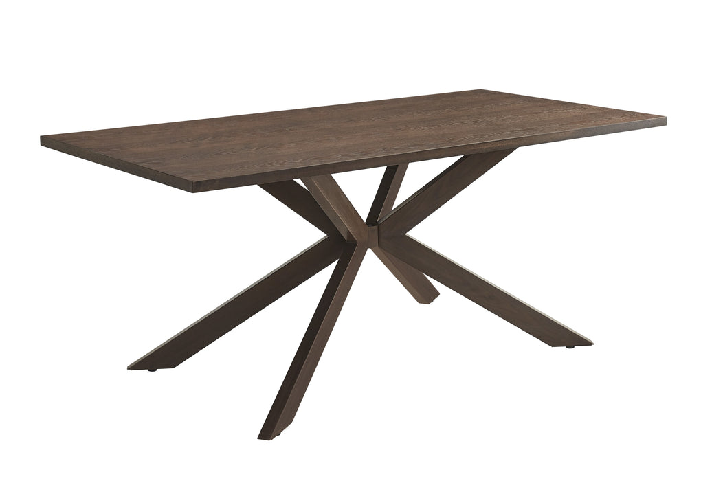 TABLE A MANGER XAVIER PLATEAU MDF EFFET BOIS NOYER PIED METAL EFFET NOYER 180X90X75cm - image 2