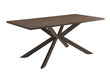 TABLE A MANGER XAVIER PLATEAU MDF EFFET BOIS NOYER PIED METAL EFFET NOYER 180X90X75cm - image 2