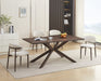 TABLE A MANGER XAVIER PLATEAU MDF EFFET BOIS NOYER PIED METAL EFFET NOYER 180X90X75cm - image 4