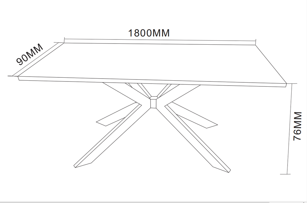 TABLE A MANGER XAVIER PLATEAU MDF EFFET BOIS NOYER PIED METAL EFFET NOYER 180X90X75cm - image 3