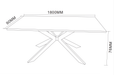 TABLE A MANGER XAVIER PLATEAU MDF EFFET BOIS NOYER PIED METAL EFFET NOYER 180X90X75cm - image 3