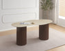TABLE A MANGER NIKI PIED NOYER PLATEAU CERAMIQUE TRAVERTIN MAT 180CM - image 5