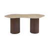 TABLE A MANGER NIKI PIED NOYER PLATEAU CERAMIQUE TRAVERTIN MAT 180CM - image 1