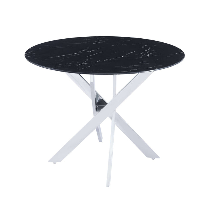TABLE REPAS JESSICA CHROME MARBRE NOIR 120X75cm - image 1
