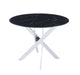 TABLE REPAS JESSICA CHROME MARBRE NOIR 120X75cm - image 1