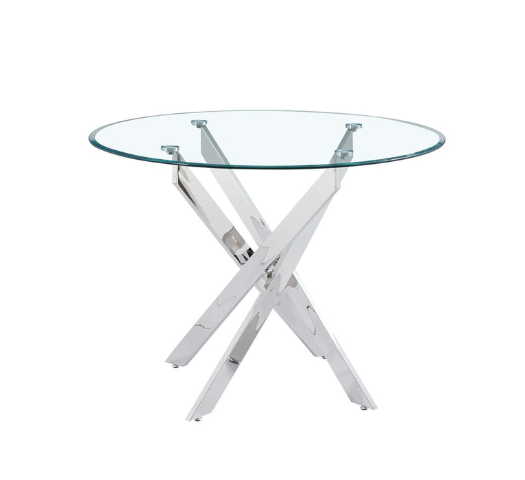 Table a manger ronde JESSICA chrome XXL 120 cm 4 couverts - image 2