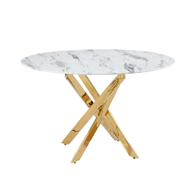 TABLE REPAS JESSICA GOLD MARBRE BLANC XXL120x75cm - image 1
