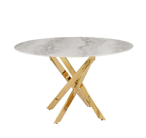 TABLE REPAS JESSICA GOLD MARBRE GRIS 100x75cm