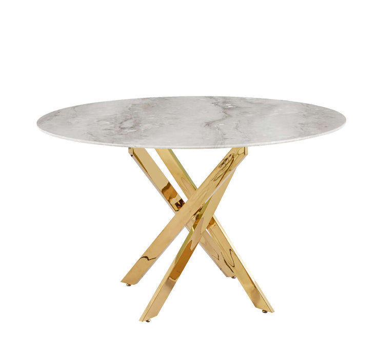 TABLE REPAS JESSICA GOLD MARBRE GRIS 100x75cm