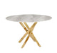 TABLE REPAS JESSICA GOLD MARBRE GRIS 100x75cm