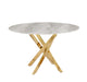 TABLE REPAS JESSICA GOLD MARBRE GRIS 100x75cm - image 2