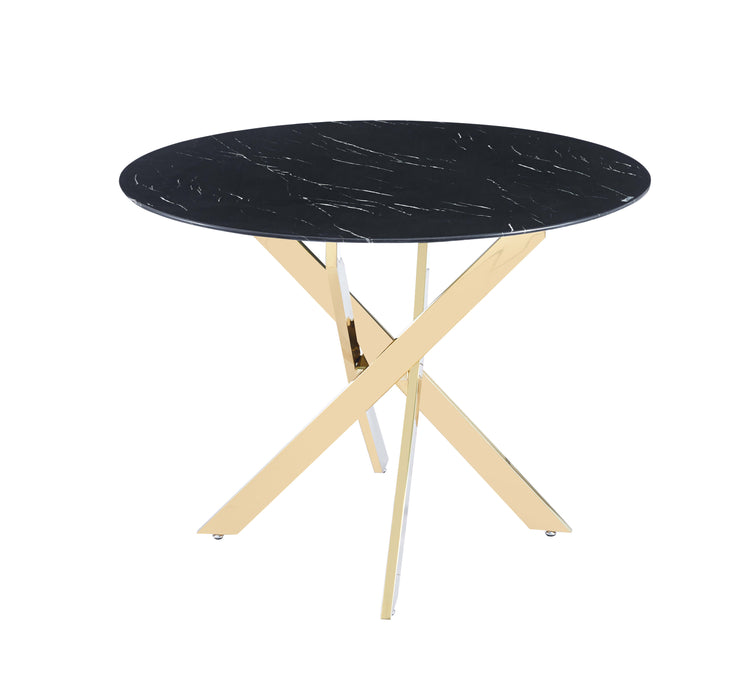 Table à manger ronde JESSICA Gold 100 cm 4 couverts - image 1
